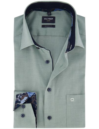 Olymp business overhemd groen Olymp Luxor Modern Fit