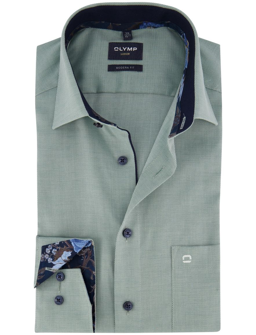 business overhemd groen Olymp Luxor Modern Fit