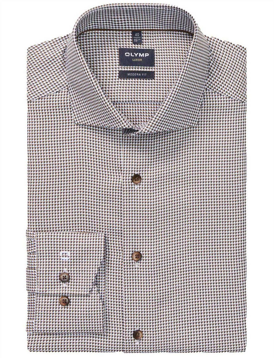 business overhemd bruin Olymp Luxor Modern Fit