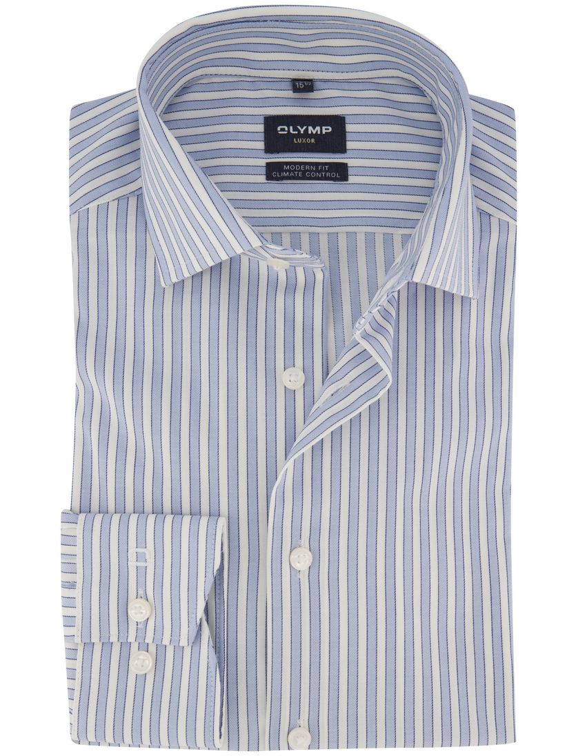 Business overhemd Olymp Luxor Modern Fit lichtblauw gestreept