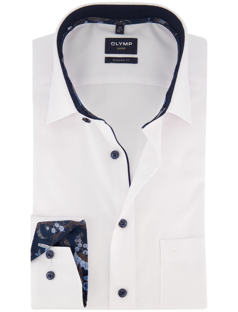 Overhemd mouwlengte 7 Olymp Luxor Modern Fit wit