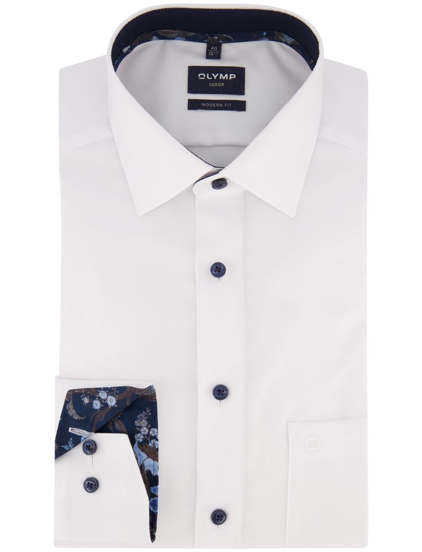 Overhemd mouwlengte 7 Olymp Luxor Modern Fit wit