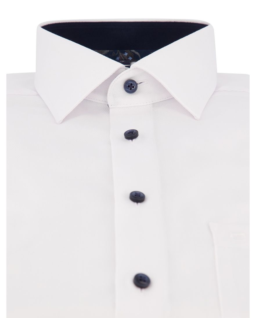 Olymp Luxor Modern Fit overhemd mouwlengte 7 wit effen