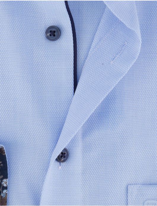 overhemd mouwlengte 7 blauw Olymp Luxor Modern Fit