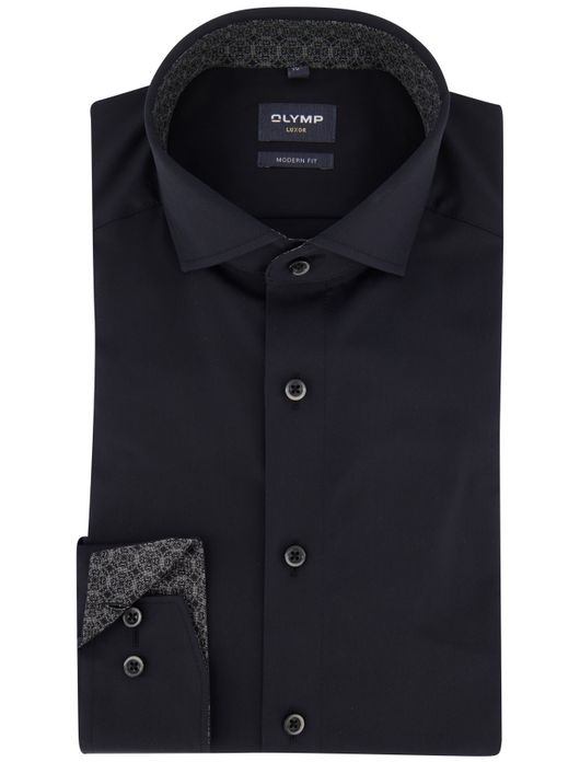 overhemd mouwlengte 7 zwart Olymp Luxor Modern Fit