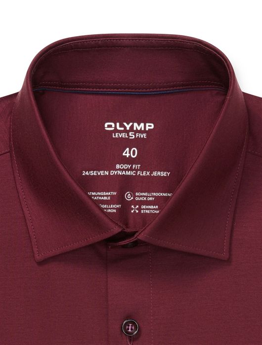 Olymp overhemd rood Level Five 24/Seven Body Fit