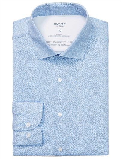 Olymp Olymp jersey overhemd body fit lichtblauw