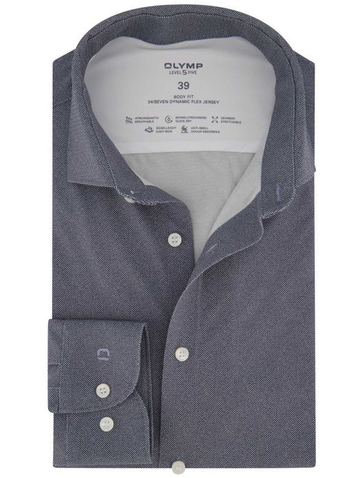 business overhemd donkerblauw Olymp Level Five 24/7 body fit