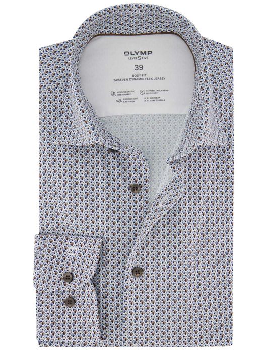 business overhemd wit Olymp Level Five 24/7 body fit