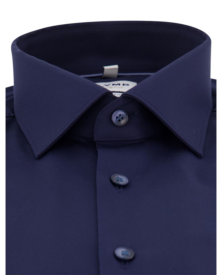 Olymp Level Five body fit business overhemd donkerblauw