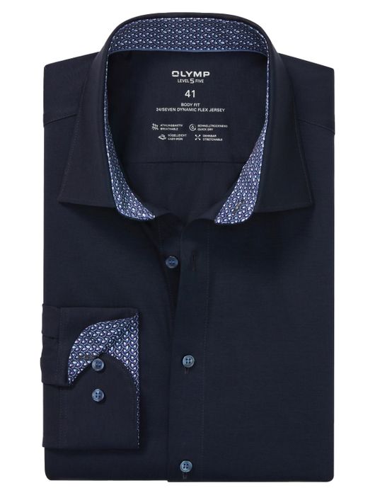 Olymp overhemd donkerblauw katoen
