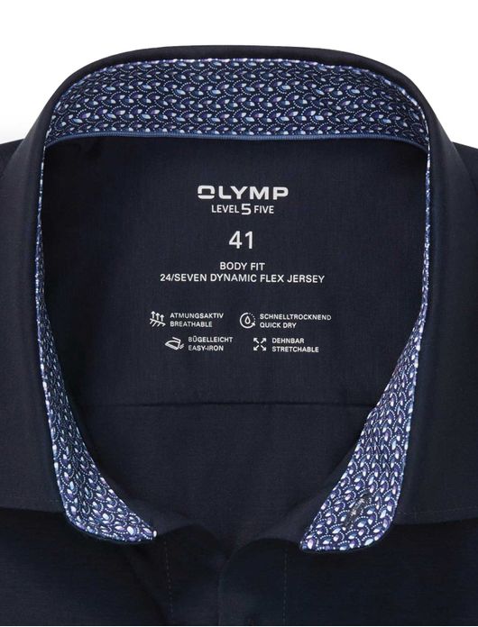 Olymp overhemd donkerblauw katoen