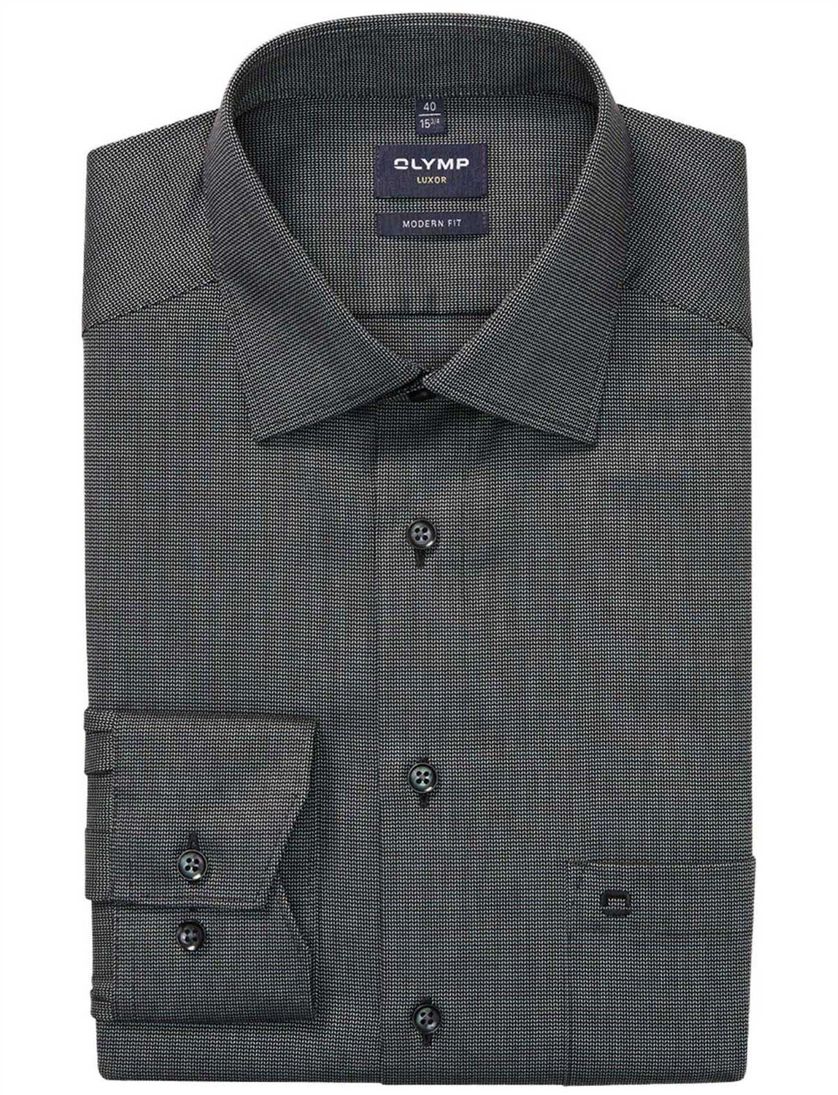 overhemd mouwlengte 7 Olymp Luxor Modern Fit grijs