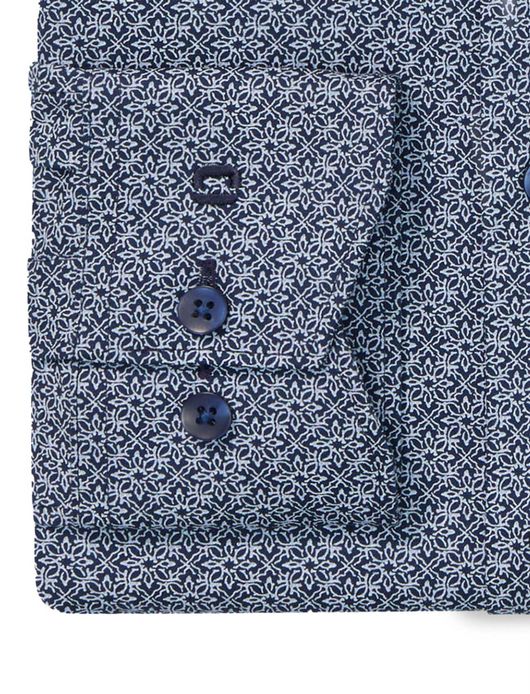 Olymp Luxor Modern Fit overhemd mouwlengte 7 blauw