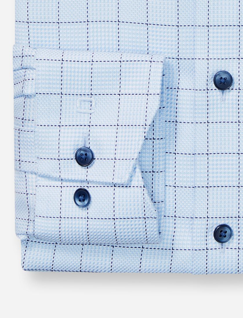 overhemd mouwlengte-7 Olymp Luxor modern fit lichtblauw ruit