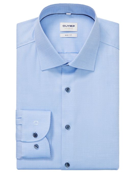 Olymp Level Five body fit overhemd mouwlengte 7 lichtblauw