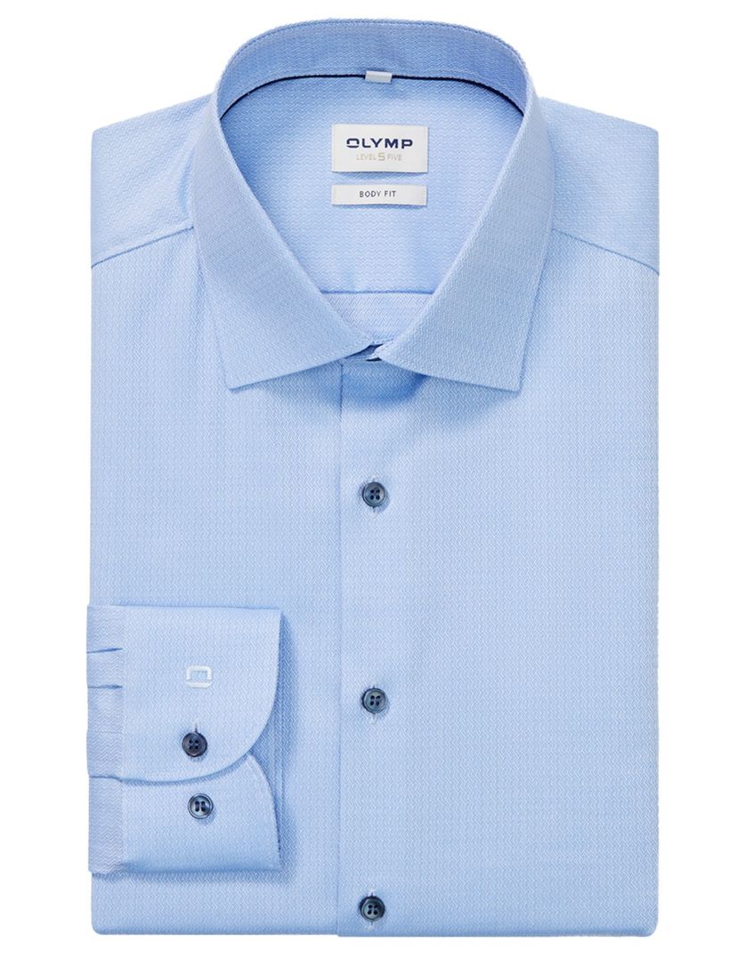 overhemd mouwlengte 7 Olymp Level Five body fit lichtblauw