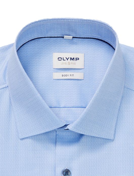 Olymp Level Five body fit overhemd mouwlengte 7 lichtblauw