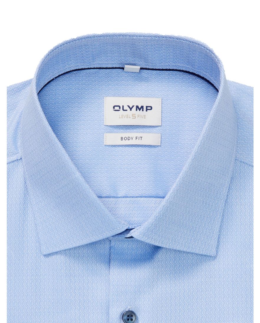 Olymp Level Five body fit overhemd mouwlengte 7 lichtblauw