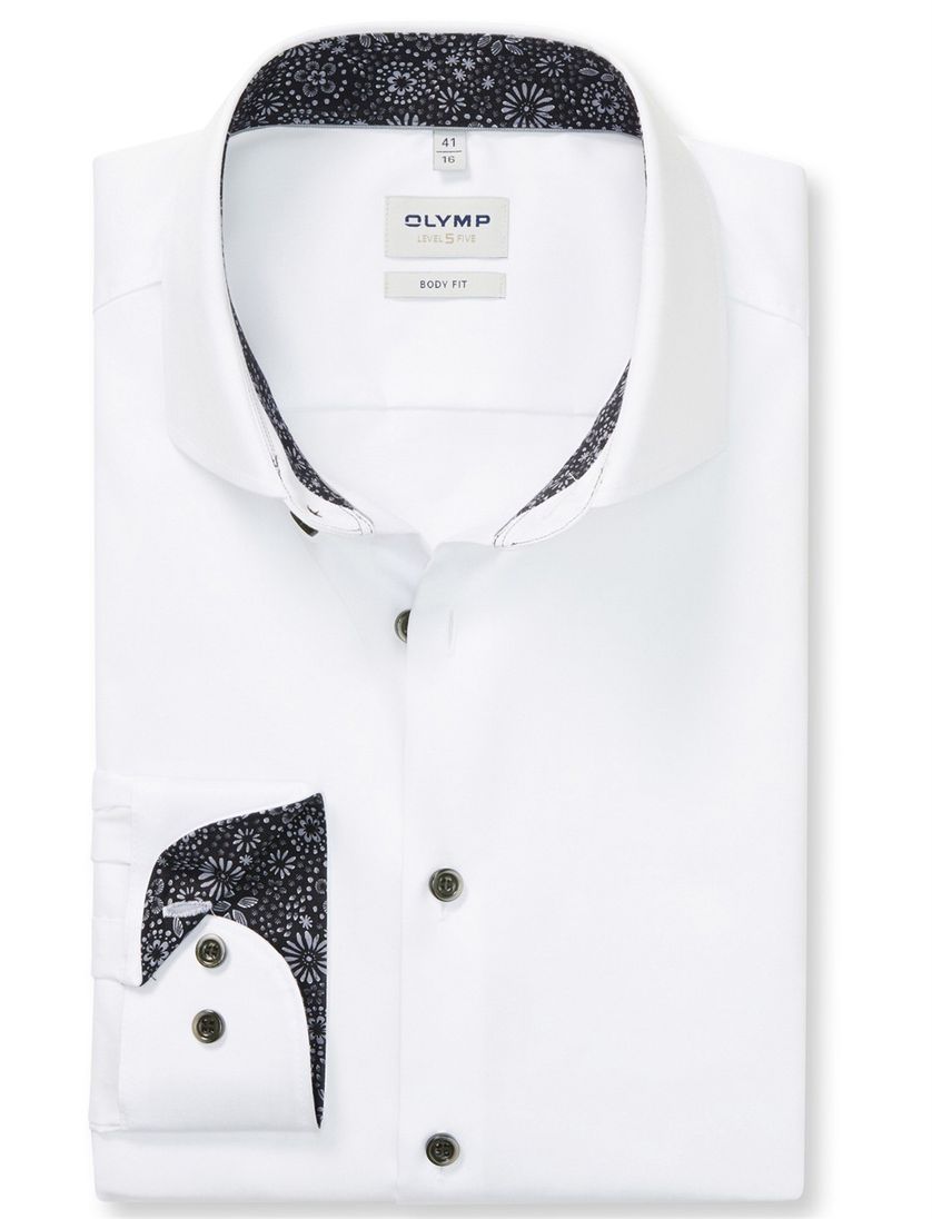 Olymp level five overhemd body fit wit