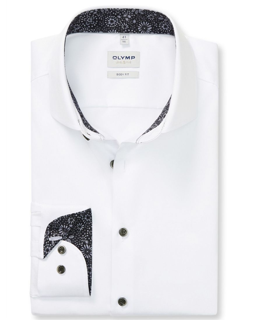Olymp level five overhemd body fit wit