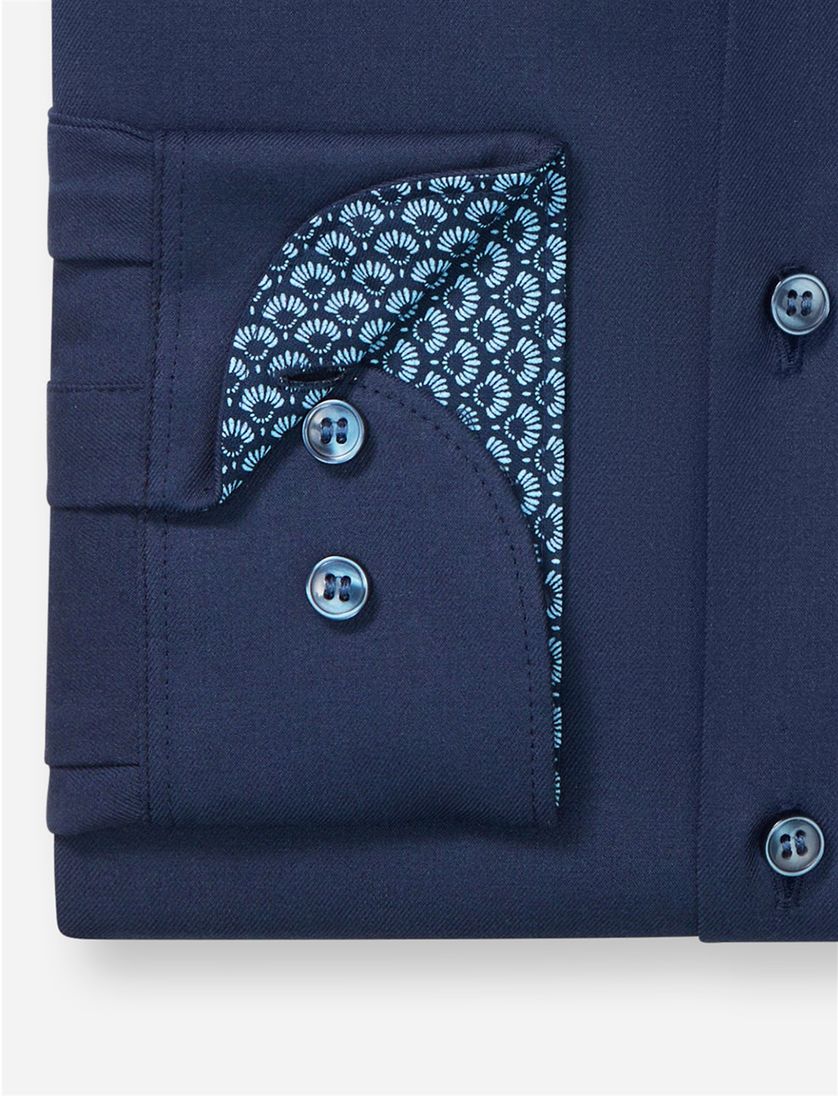 Olymp overhemd donkerblauw effen slim fit