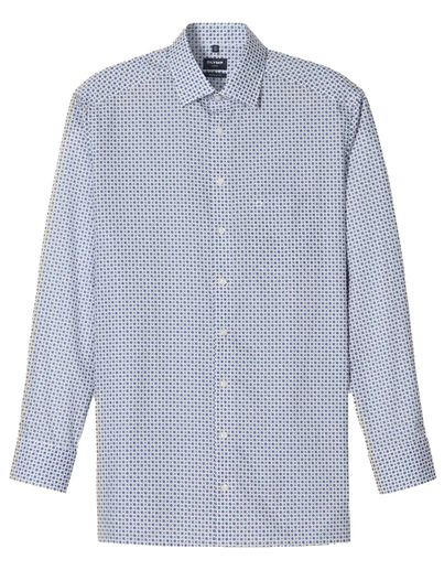 Olymp Olymp overhemd blauw geprint polyamide