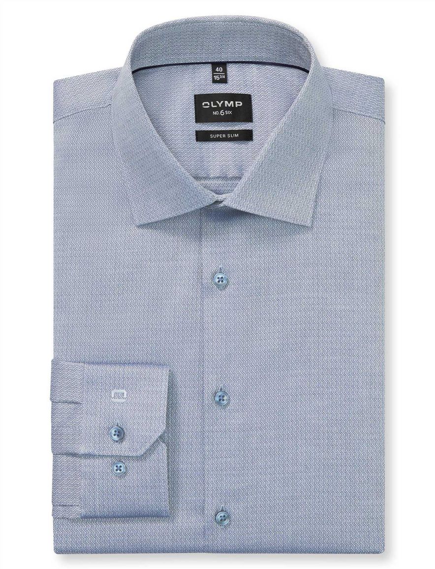 overhemd mouwlengte 7 lichtblauw Olymp No. Six super slim