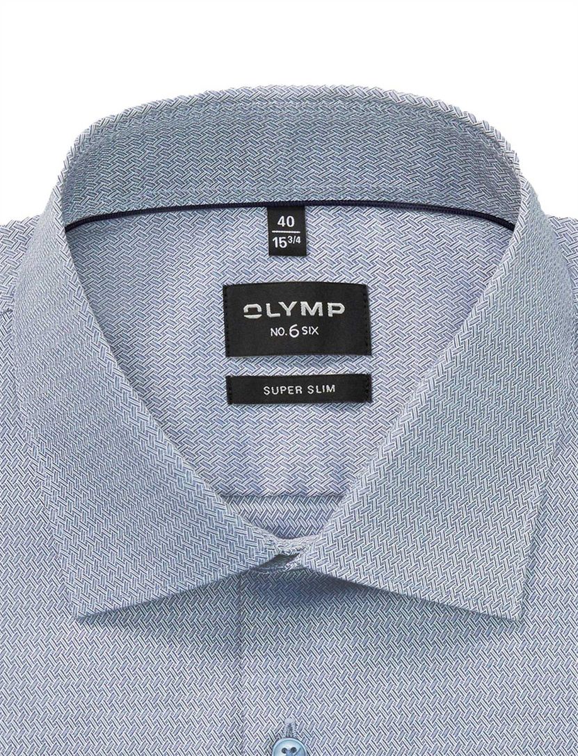 overhemd mouwlengte 7 Olymp No. Six super slim lichtblauw