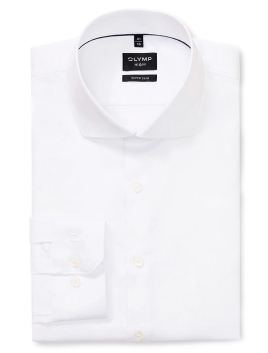 Olymp overhemd wit effen katoen