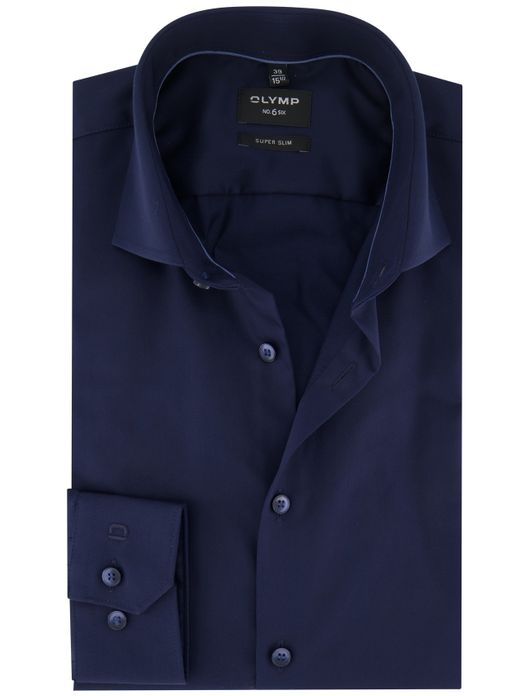 Olymp no.6 overhemd donkerblauw