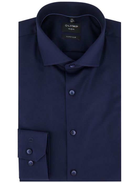 Olymp no.6 overhemd donkerblauw