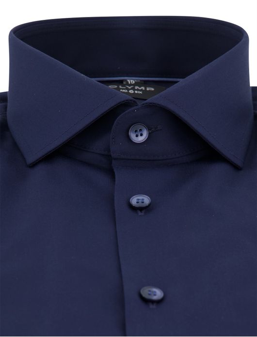 Olymp no.6 overhemd donkerblauw