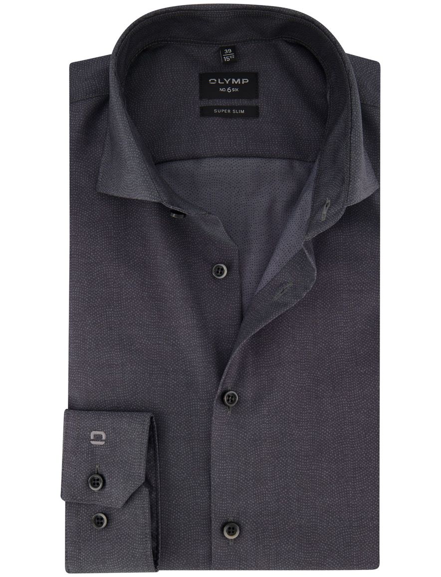 overhemd mouwlengte 7 grijs Olymp No. Six super slim