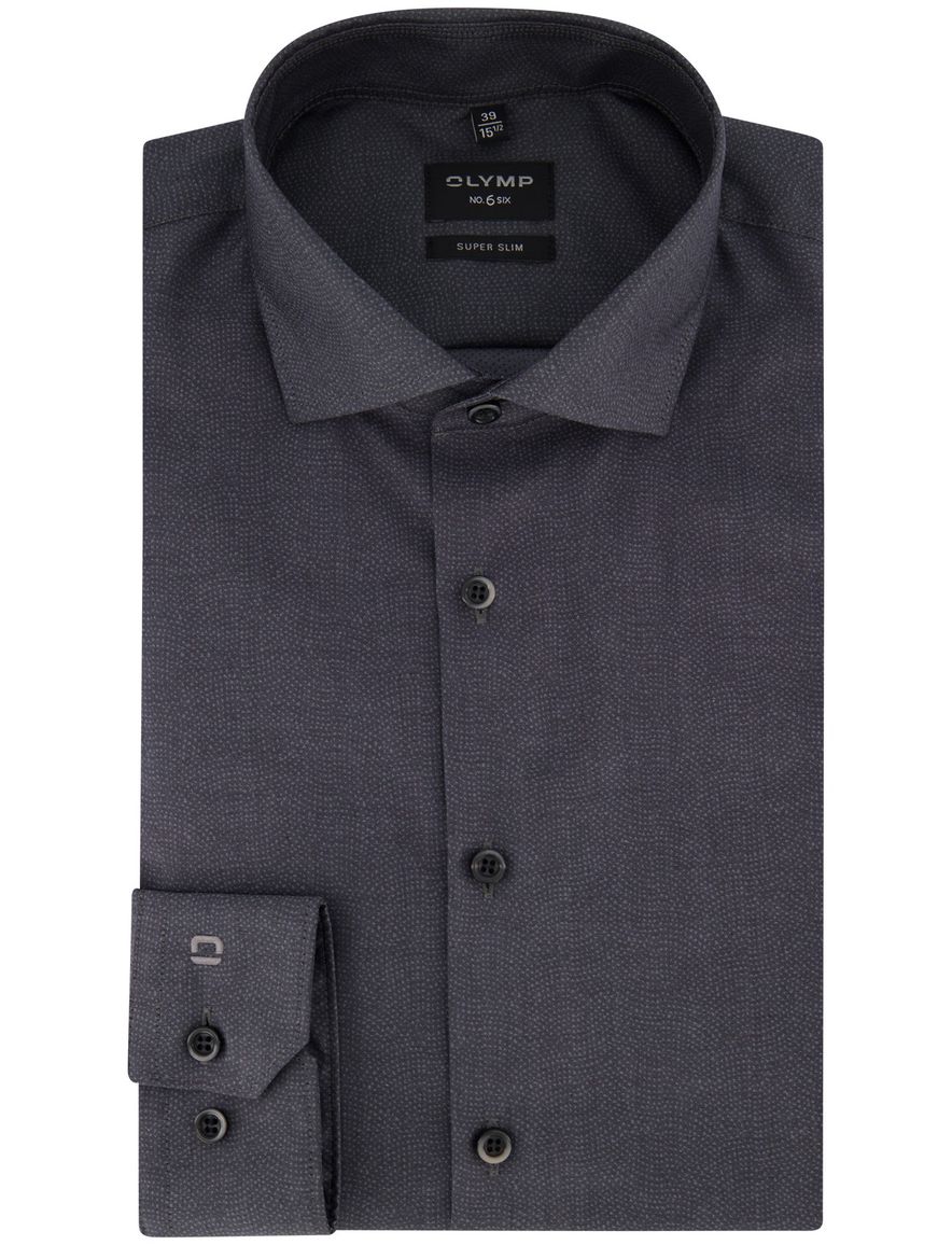 overhemd mouwlengte 7 grijs Olymp No. Six super slim