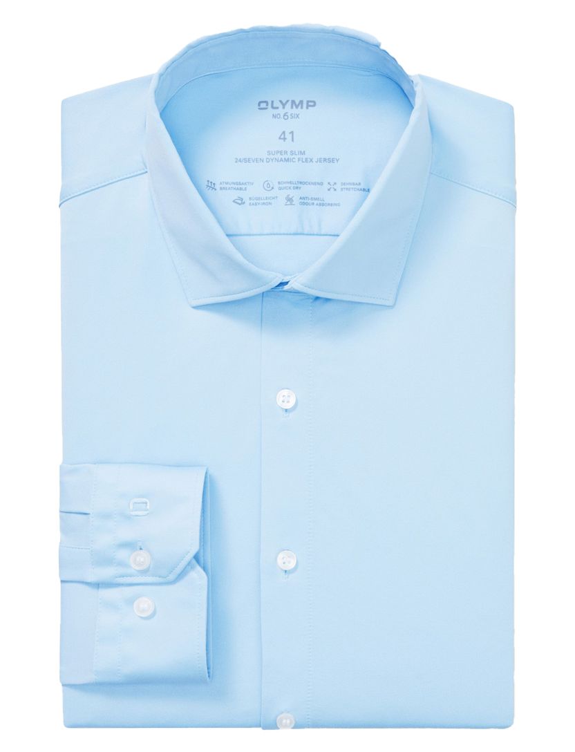 Olymp overhemd lichtblauw effen polyamide super slim fit