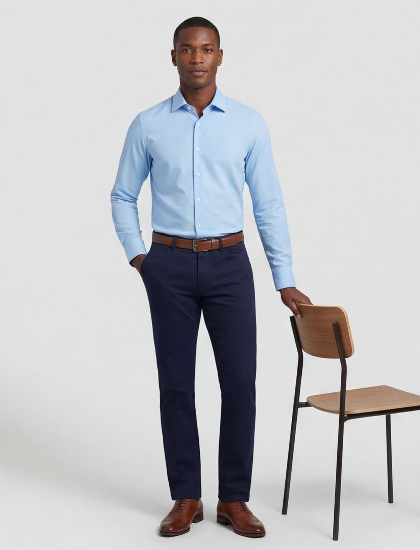 Olymp overhemd lichtblauw effen polyamide super slim fit