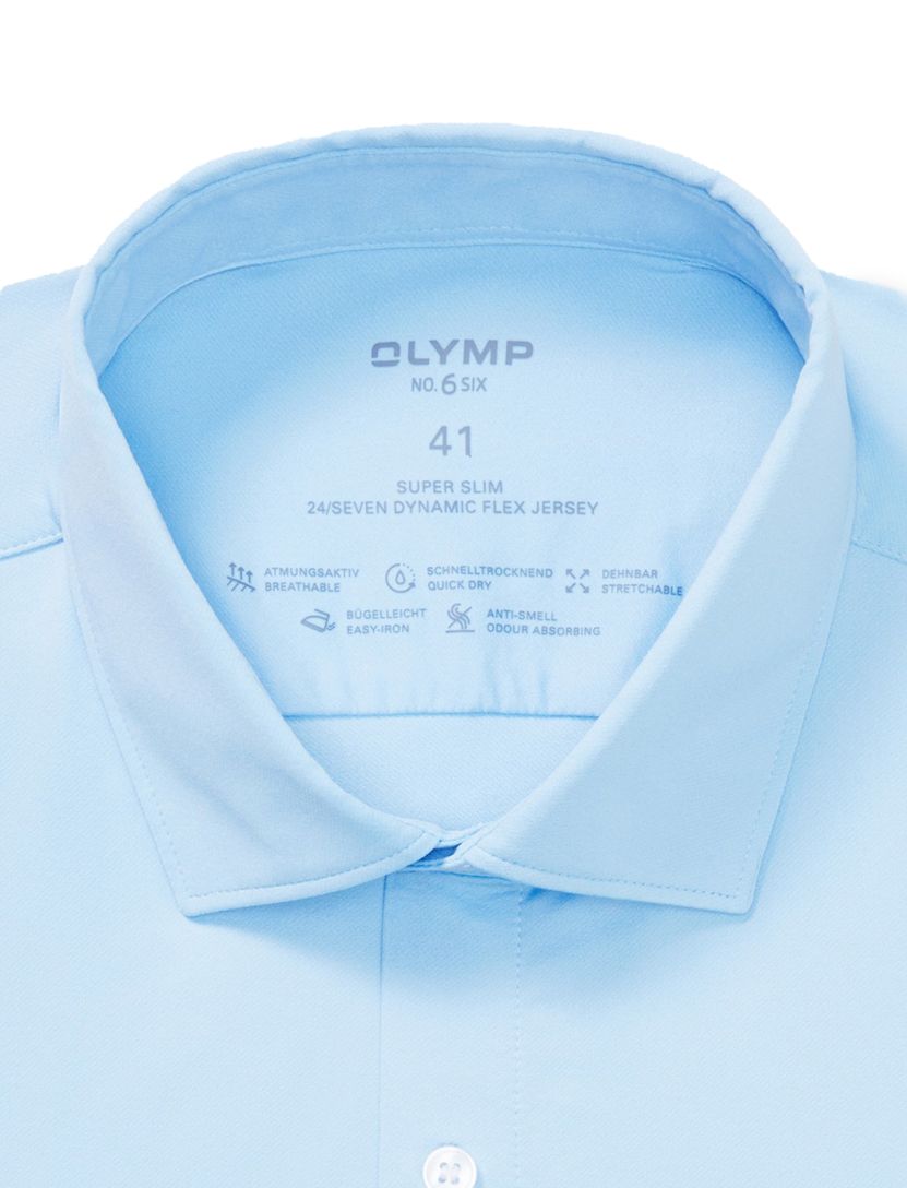 Olymp overhemd lichtblauw effen polyamide super slim fit