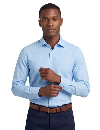 Olymp Olymp overhemd effen lichtblauw polyamide