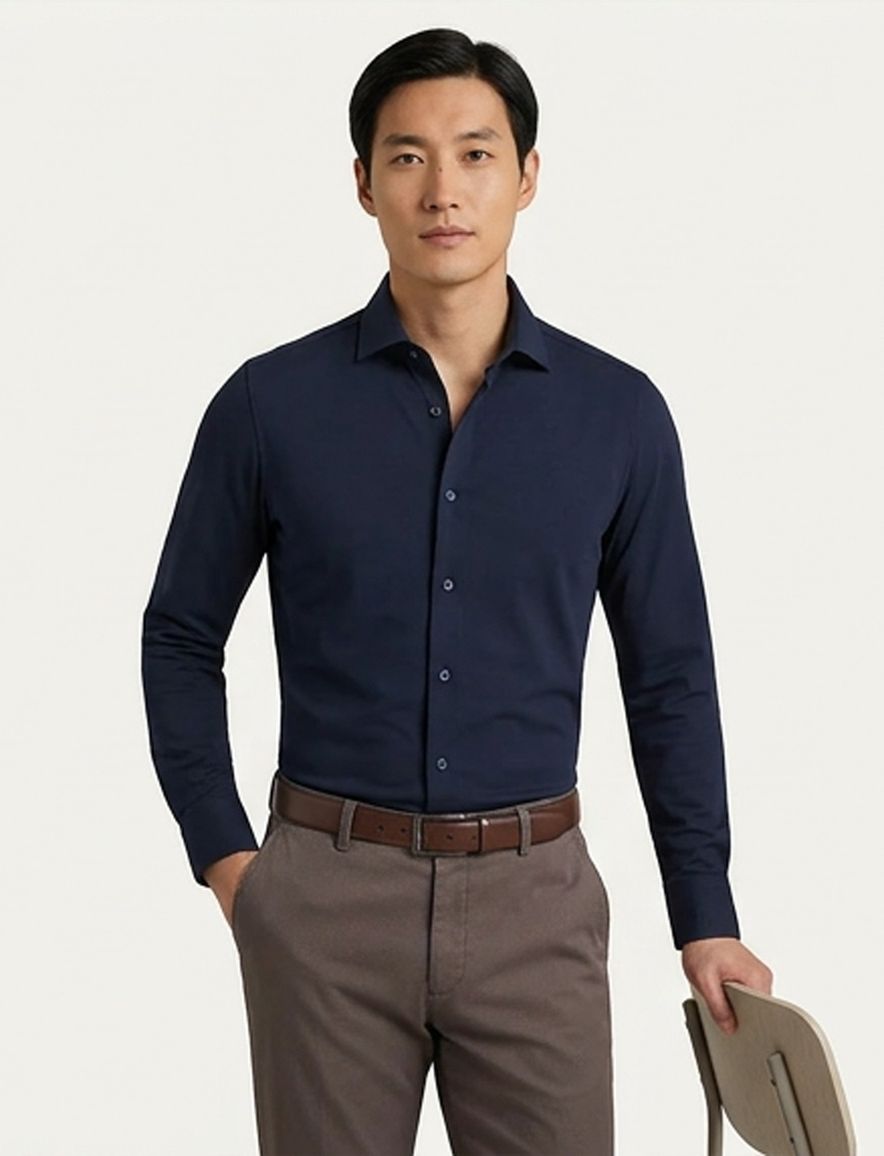 Olymp overhemd No. Six body fit donkerblauw