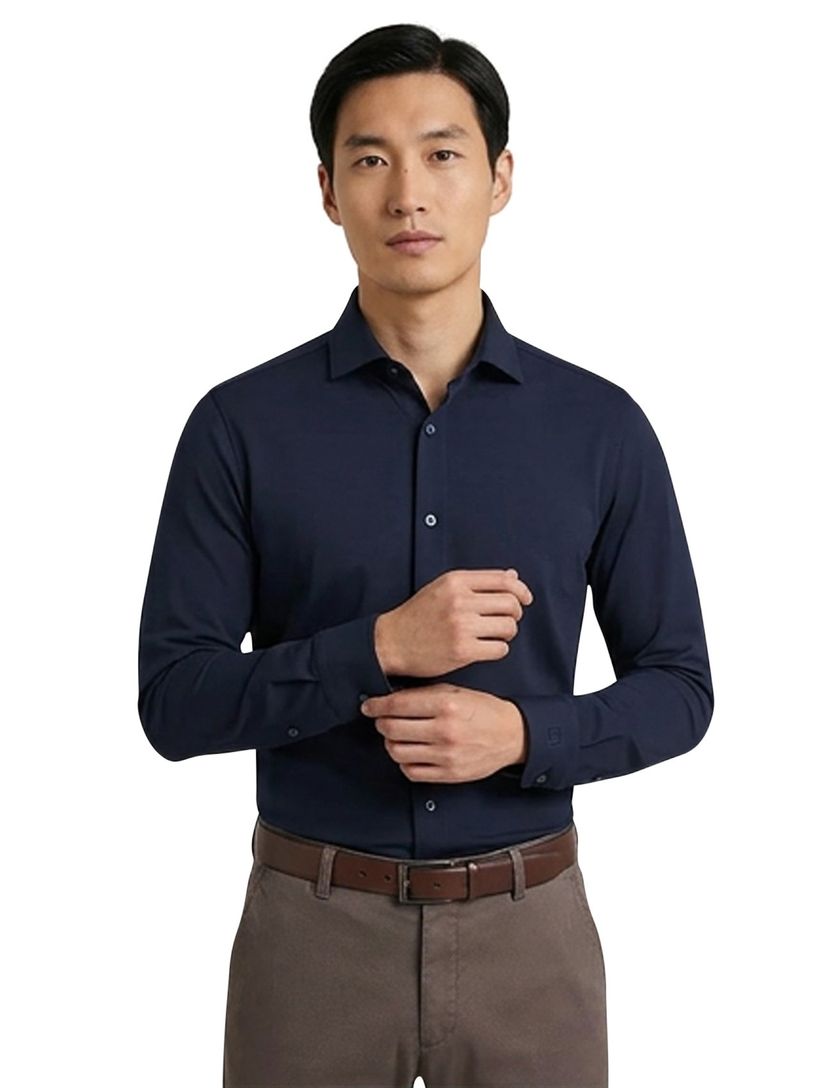 Olymp overhemd No. Six body fit donkerblauw