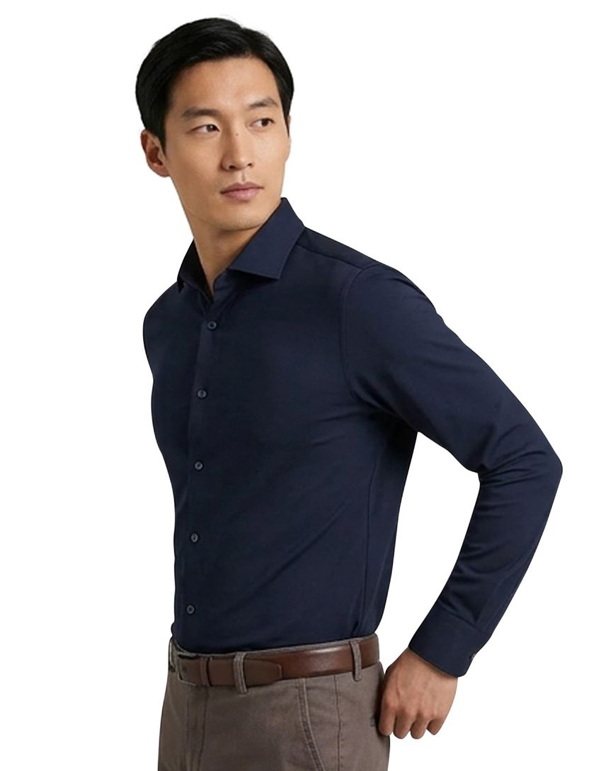 Olymp overhemd No. Six body fit donkerblauw