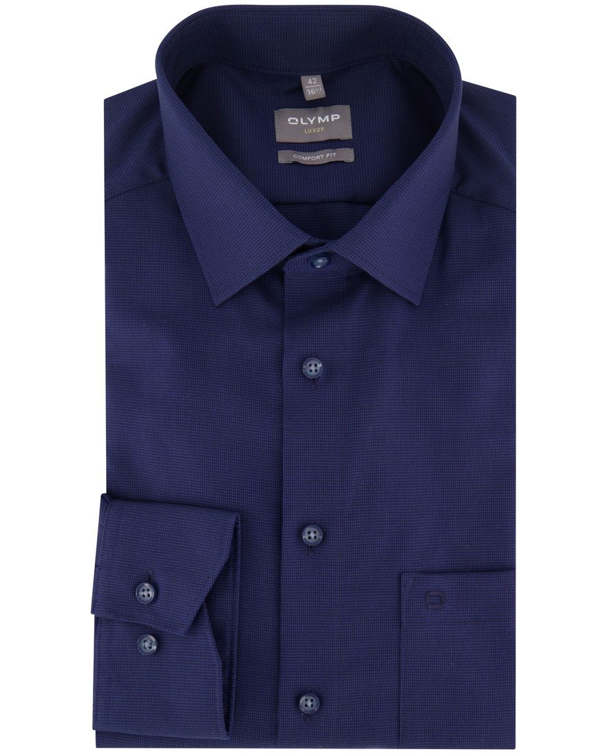 Olymp comfort fit overhemd strijkvrij ml7 navy