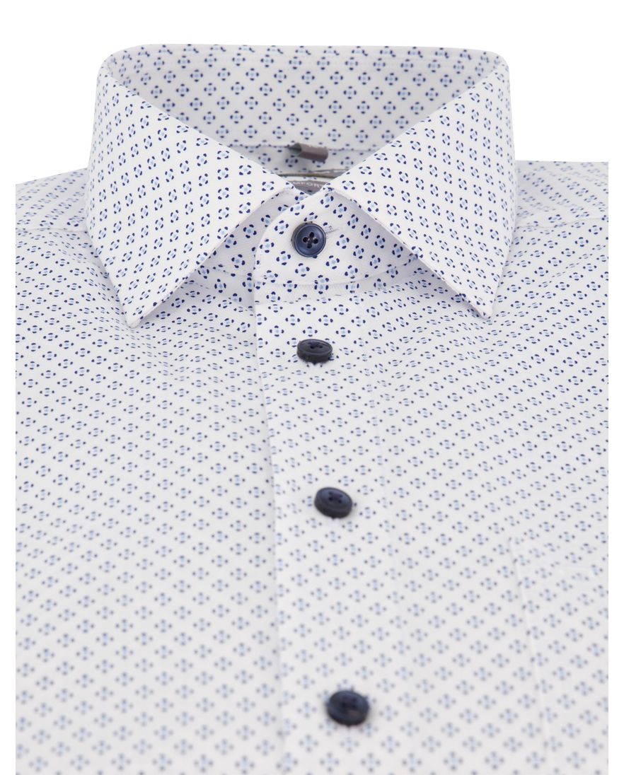 Olymp Luxor Comfort Fit overhemd mouwlengte 7 wit geprint