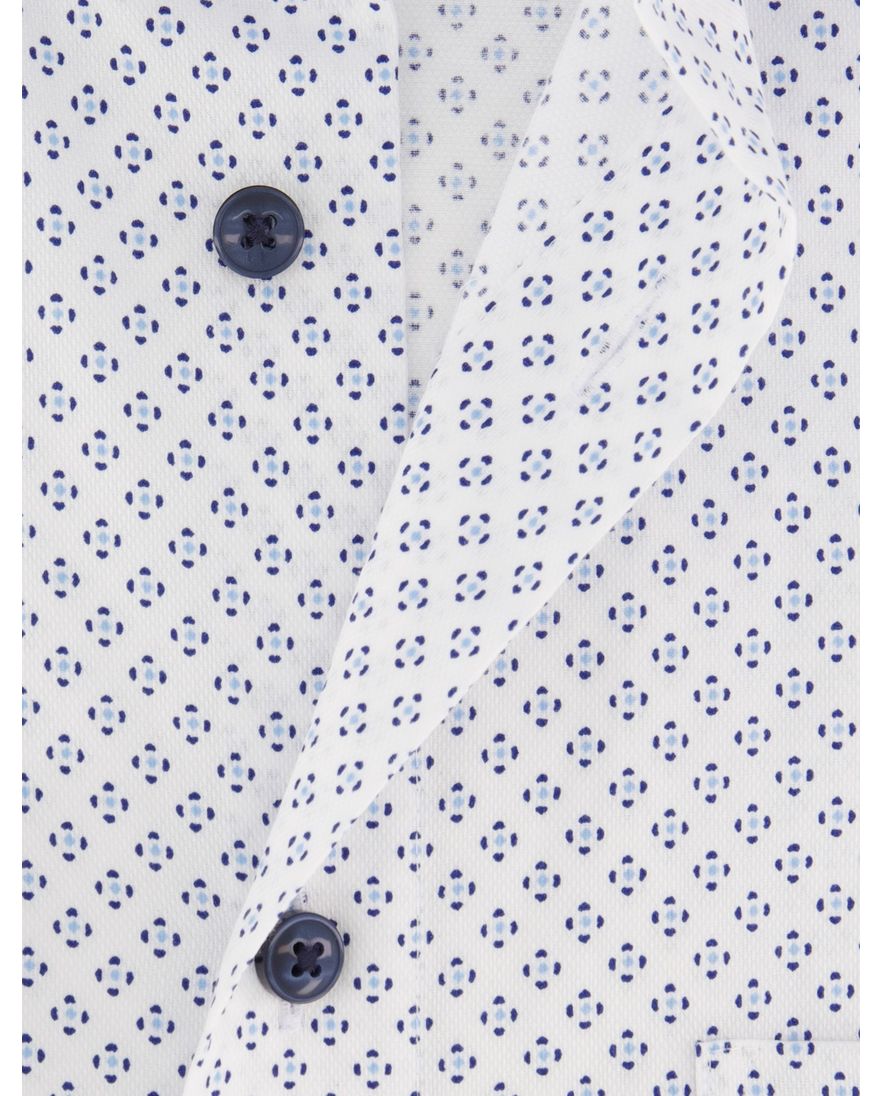 Olymp Luxor Comfort Fit overhemd mouwlengte 7 wit geprint