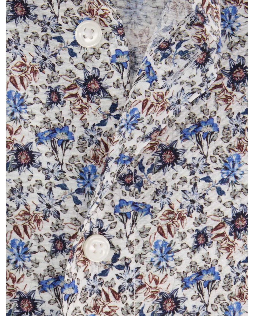 Olymp Luxor Comfort Fit overhemd mouwlengte 7 blauw geprint