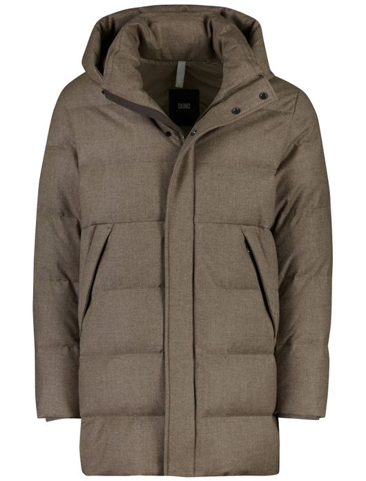 Duno winterjas bruin effen gewatteerd