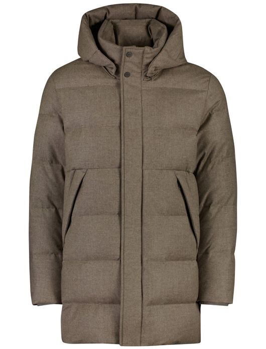 Duno winterjas bruin effen gewatteerd