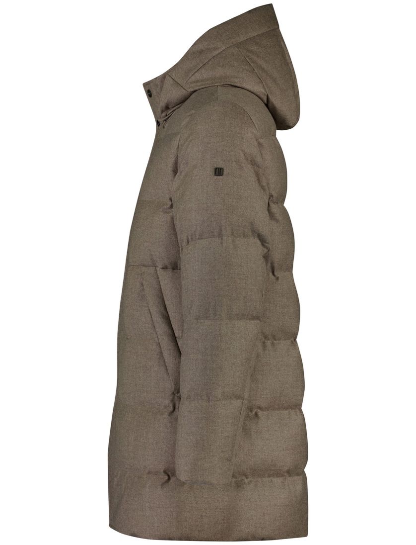 Duno winterjas effen bruin gewatteerd normale fit