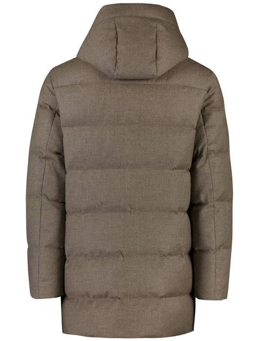 Duno winterjas bruin effen gewatteerd